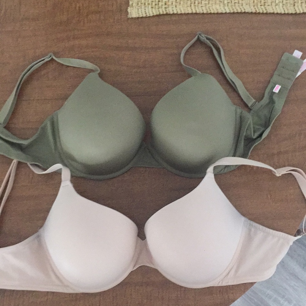 Two PINK Victoria’s Secret Everywhere push-up bras